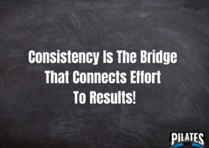 White writing on chalkboard image - Consistency is the bridge between effort and results